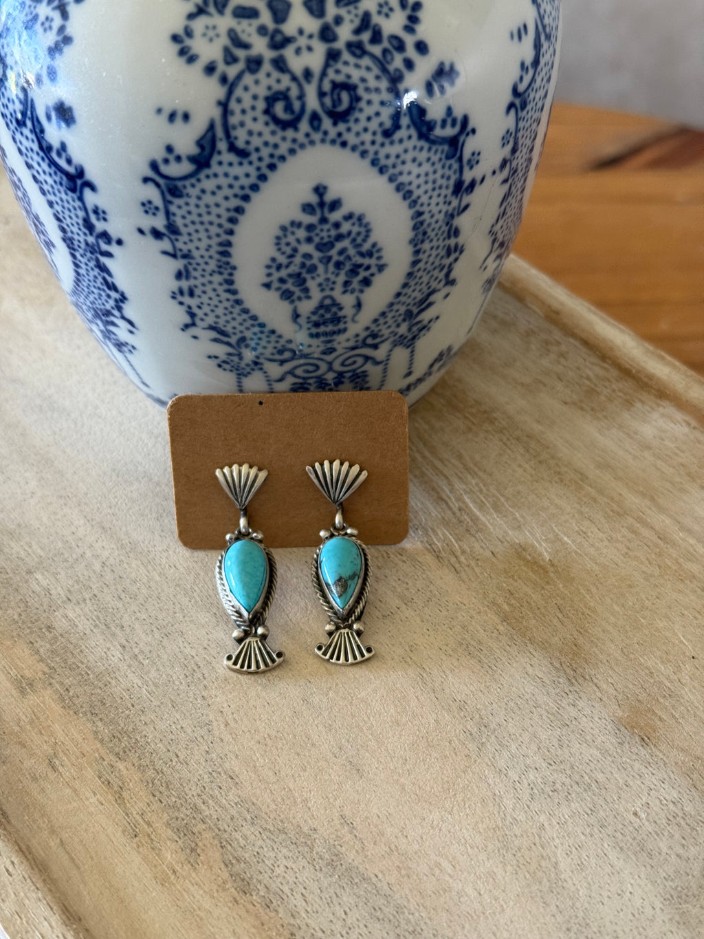 Kingman Turquoise Dangle Earrings